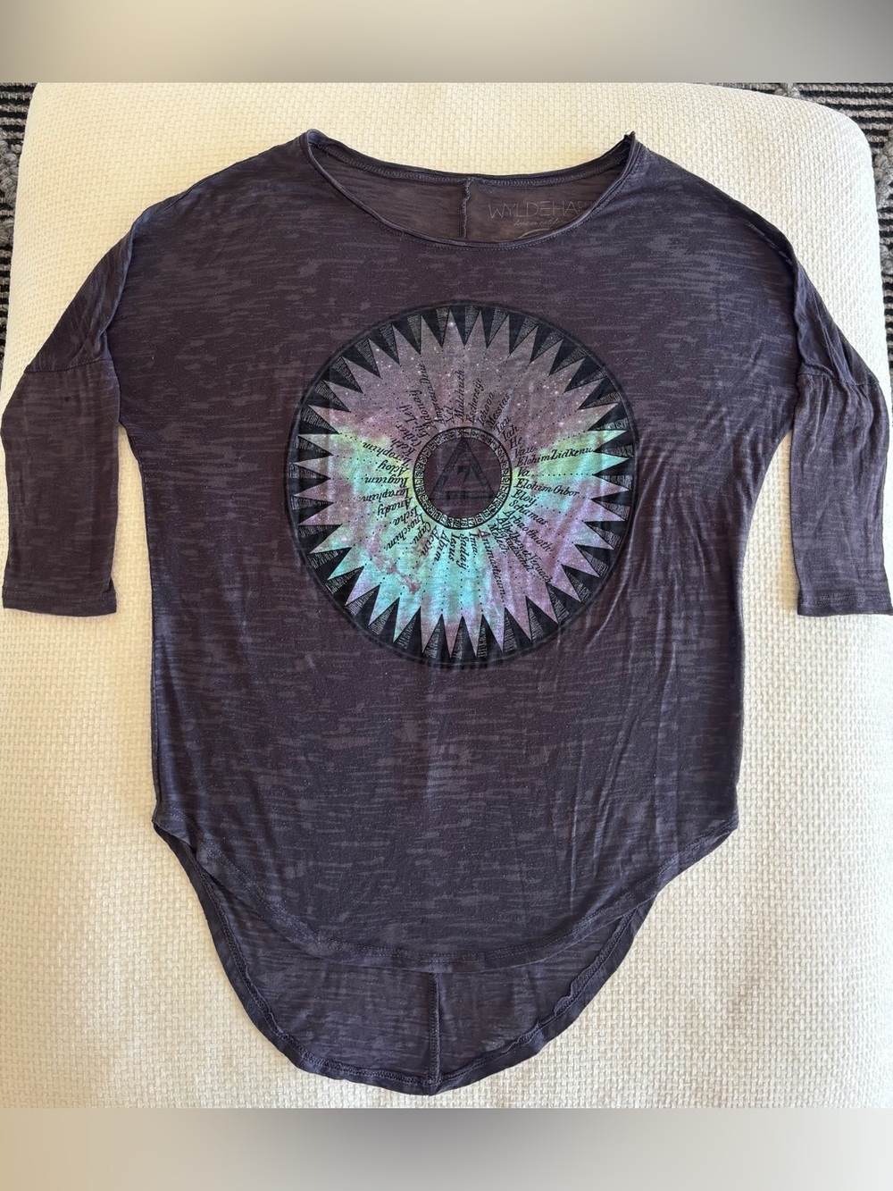 Women’s purple grey Graphic Long Sleeve Tee
